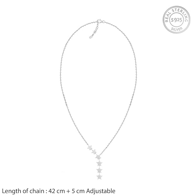 Silver Starry Drop Necklace | Gifts for Girlfriend,Pendant to Gift Women & Girls | With Certificate of Authenticity - Image 5