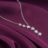 Silver Starry Drop Necklace | Gifts for Girlfriend,Pendant to Gift Women & Girls | With Certificate of Authenticity